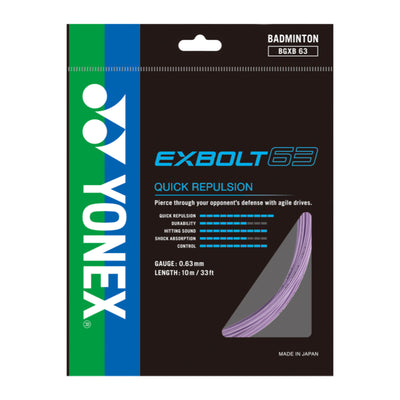 YONEX EXBOLT 63 Badminton String Set (10m) - Lavender
