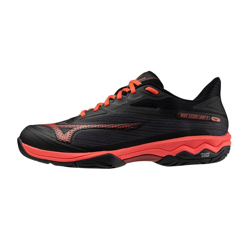 (CLEARANCE) MIZUNO WAVE EXCEED LIGHT 2 AC MEN'S Tennis Shoes Black/Radiant Red - Gem Sports