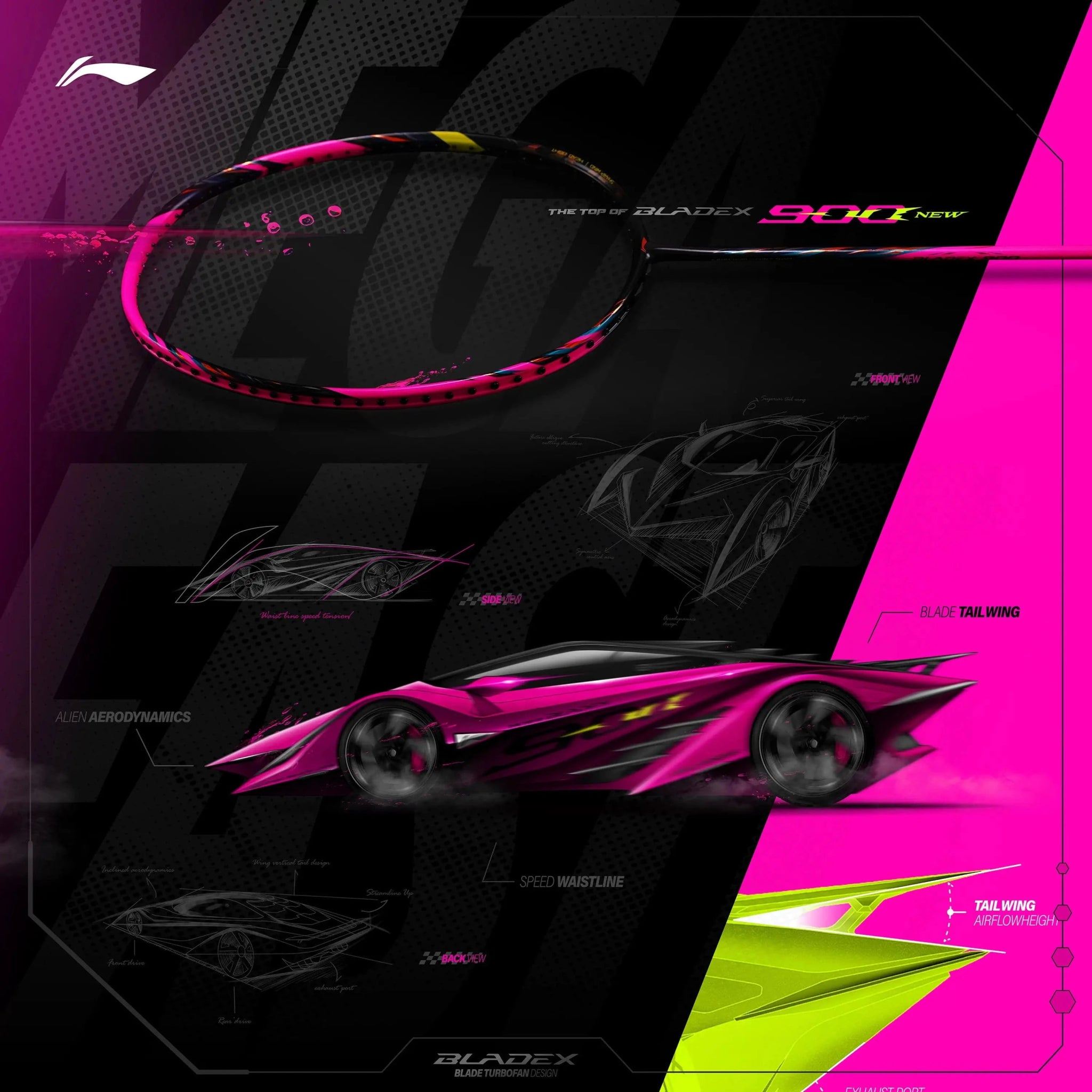 LI-NING BLADEX 900 NEW Pink Badminton Racquet | Gem Sports LI-NING BLADEX 900 NEW Pink Badminton Racquet | Gem Sports
