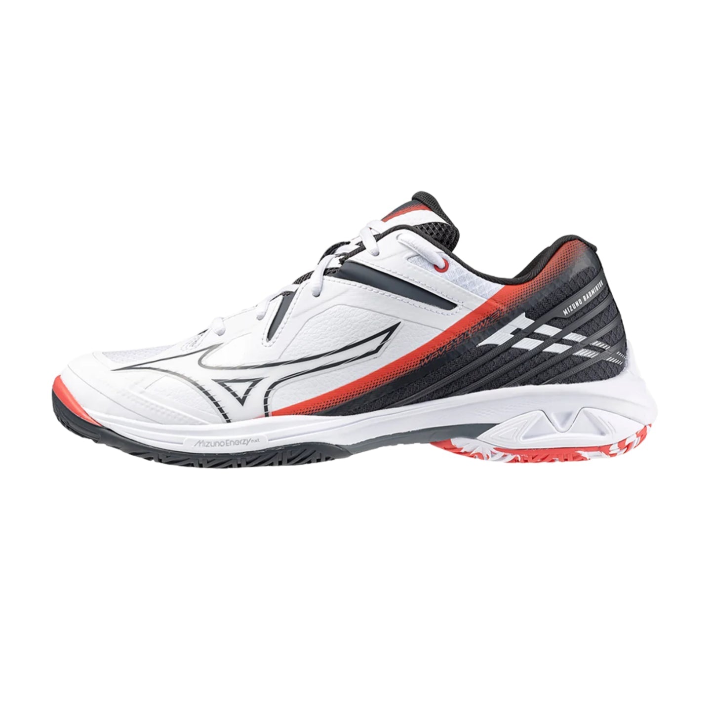 MIZUNO WAVE CLAW 3 UNISEX Badminton Shoes - White/Ebony/Radiant Red - Gem Sports