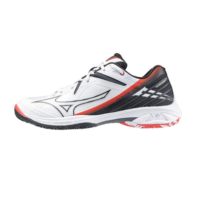 MIZUNO WAVE CLAW 3 UNISEX Badminton Shoes - White/Ebony/Radiant Red - Gem Sports