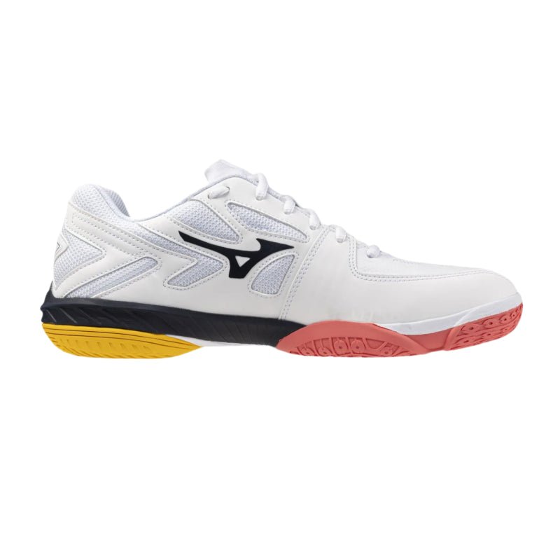 MIZUNO WAVE CLAW EL 2 UNISEX Badminton Shoes - White/Baritone Blue/Calypso Coral - Gem Sports