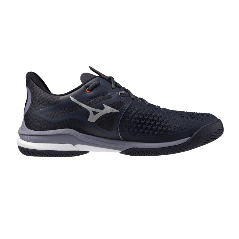 MIZUNO WAVE EXCEED TOUR 6 AC MEN'S Tennis Shoes - Odyssey Grey/White/Blue Granite - Gem Sports