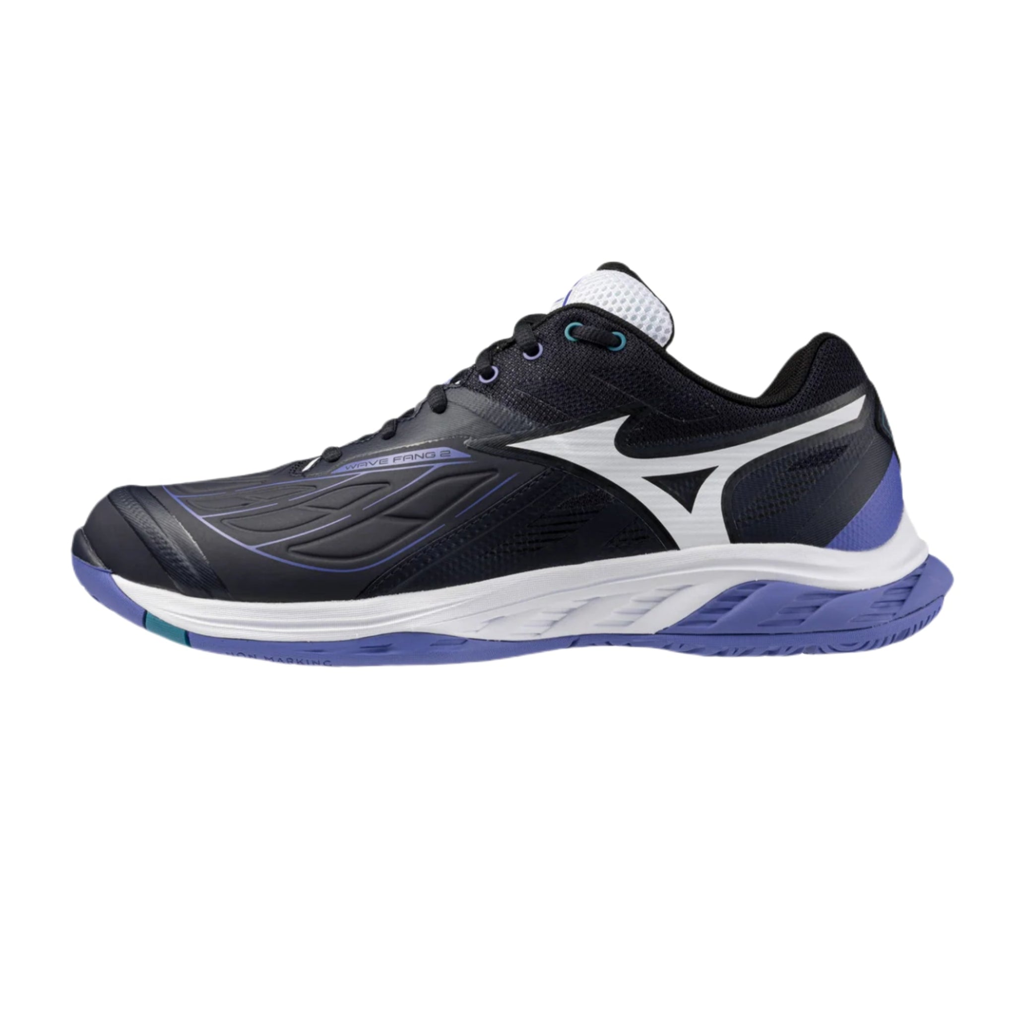 MIZUNO WAVE FANG 2 UNISEX Badminton Shoes - Blue Granite/White/Iris Boom - Gem Sports