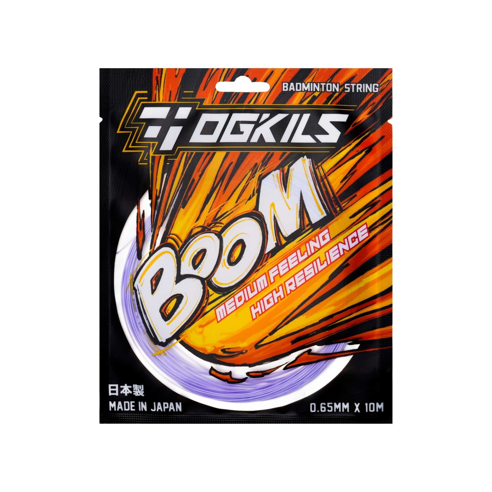 OGKILS DS - BOOM 0.65MM Badminton String Set (10m) Medium Feeling+High Repulsion Multiple Colors - Gem Sports