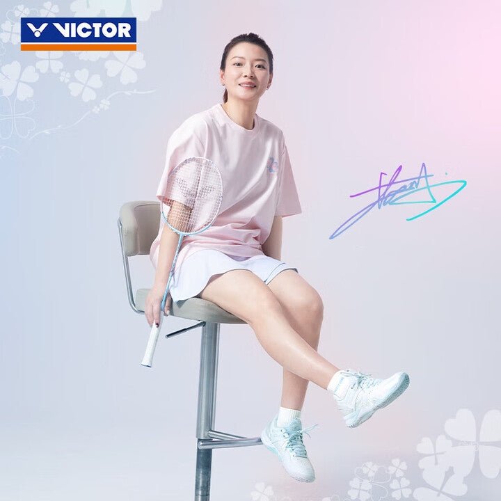 VICTOR x HYQ P8500NitroLite - HYQ Women's Badminton Shoes - White/Quiet Tide - Gem Sports
