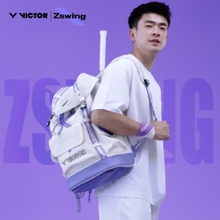 VICTOR x ZSW Backpack BR5056ZSW - White/Purple - Gem Sports