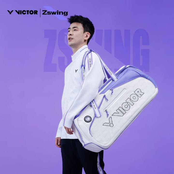 VICTOR x ZSW Rectangular Racquet Bag (6 pcs) BR5656ZSW - White/Purple - Gem Sports