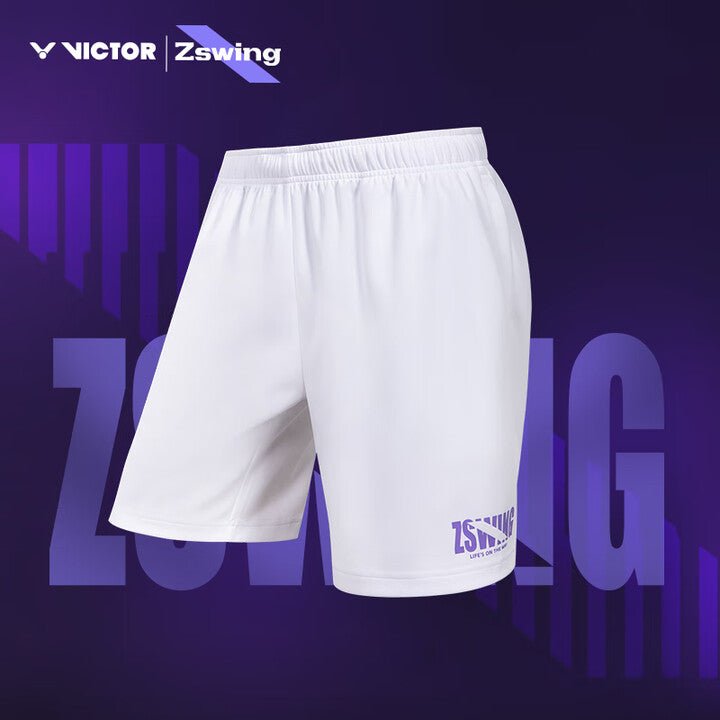 VICTOR x ZSW Unisex Knitted Shorts R - 504ZSW A - White - Gem Sports