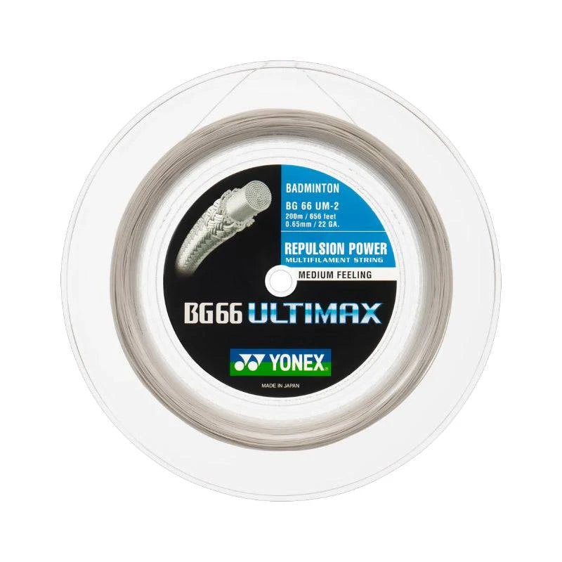 YONEX BG66アルティマックス　200m ホワイト Yonex BG66 Ultimax 0.65mm Badminton 200M Reel - W & D Strings
