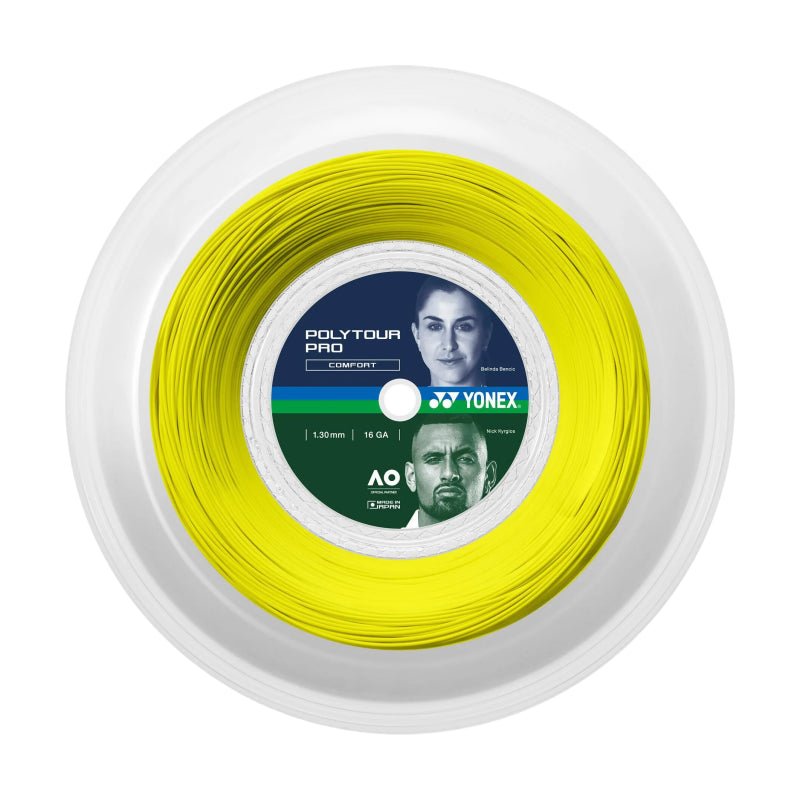 YONEX Poly Tour Pro 16 (1.30mm) Tennis String 200m Reel - Flash Yellow - Gem Sports