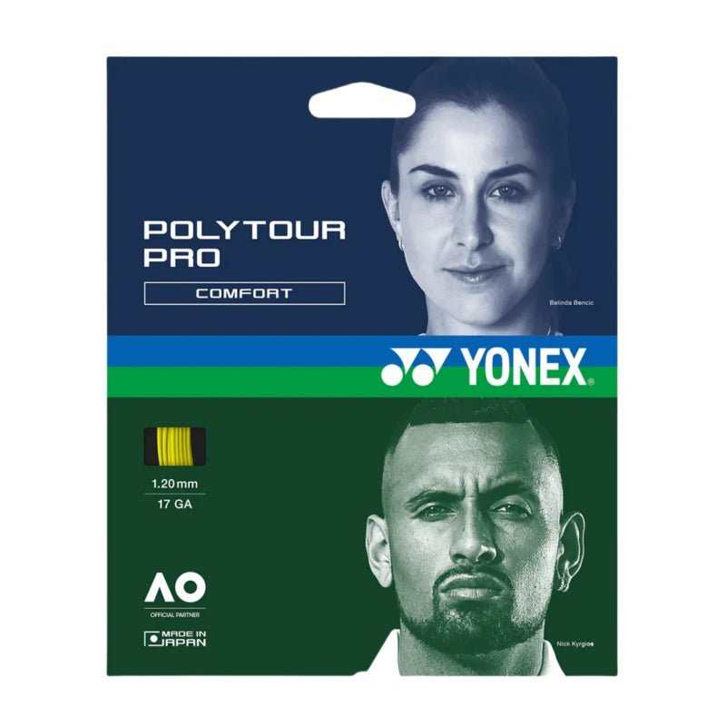 YONEX Poly Tour Pro 17 (1.20mm) Tennis String 12m Set - Yellow - Gem Sports