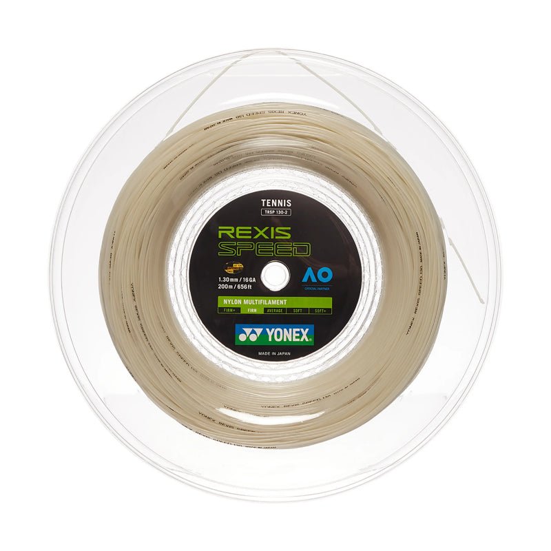 YONEX Rexis Speed 16 (1.30mm) Tennis String 200m Reel - White - Gem Sports