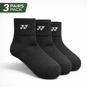 YONEX Uni Sport Quarter Socks (3 Pairs) 19254EX - Black