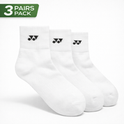 YONEX Uni Sport Quarter Socks (3 Pairs) 19254EX - White
