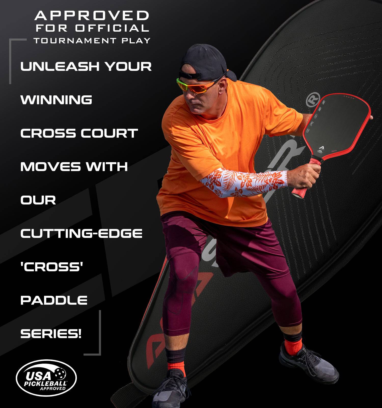 AMA SPORT Cross Pickleball Paddle Red (USAPA Approved) - Gem Sports