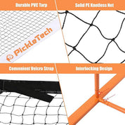 PickleTech 3.0 Portable Pickleball Net System 22FT Orange - Gem Sports