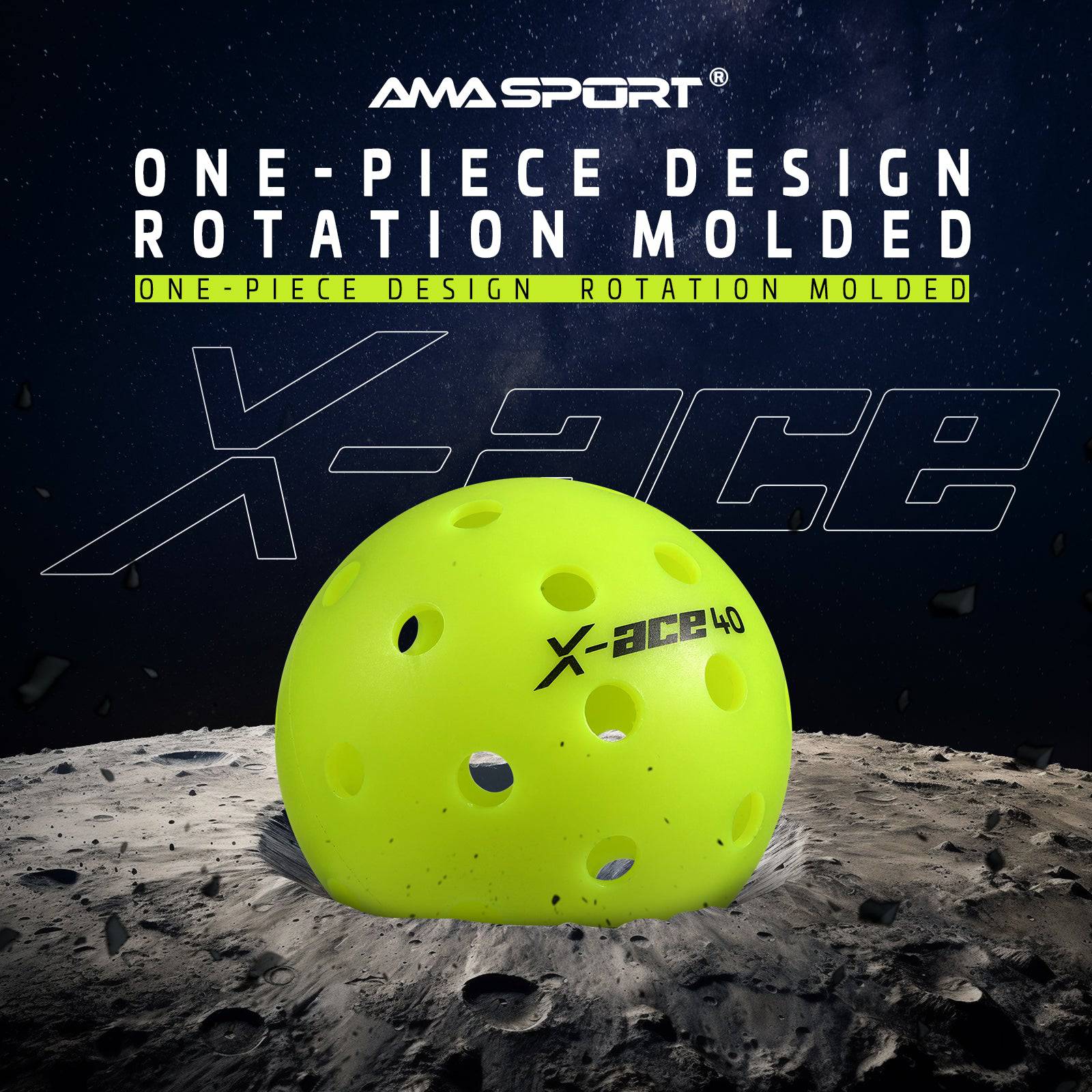 AMA SPORT X-ACE40 Rotational Pickleball Balls Green 12PCS(PET) - Gem Sports