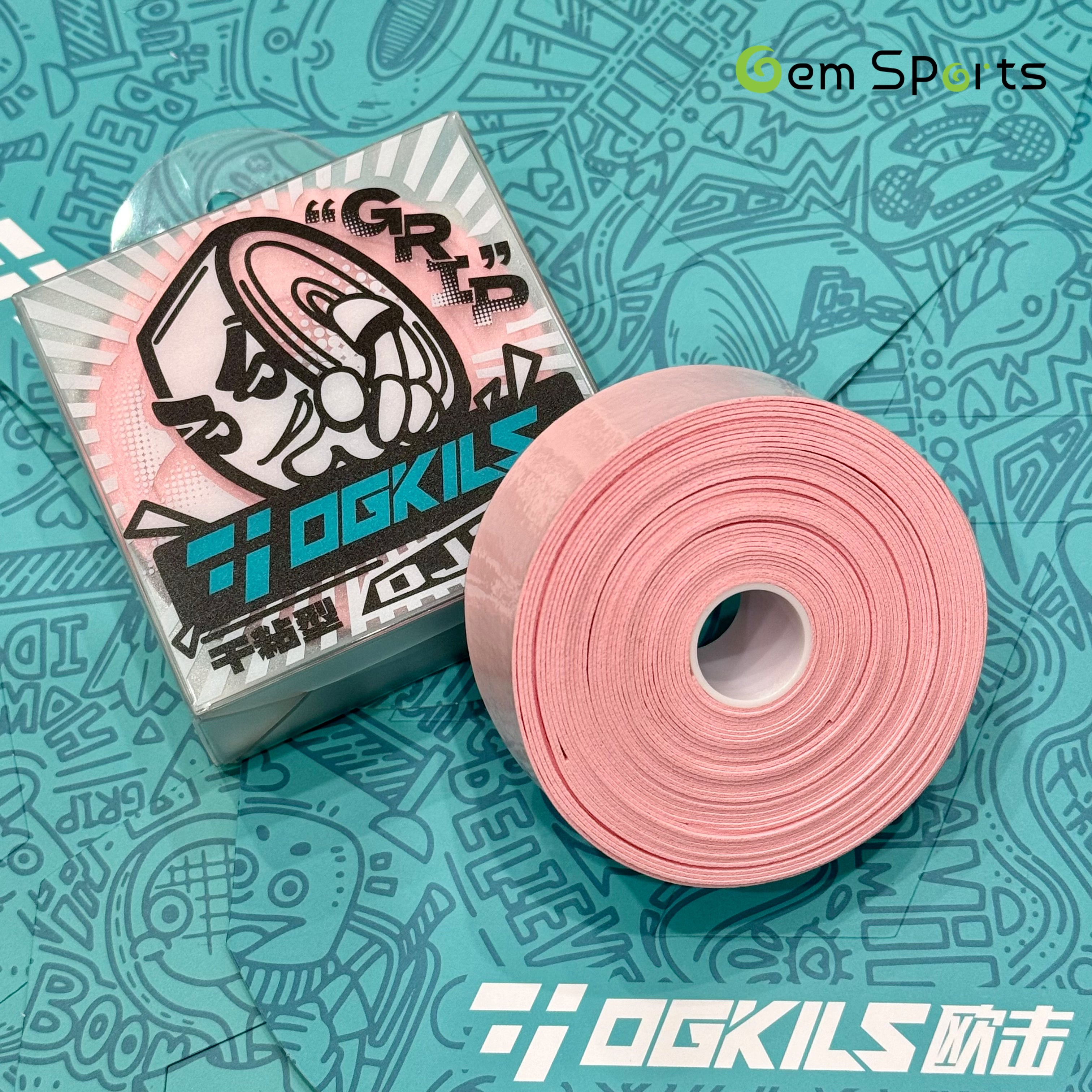 OGKILS DRY-TACKY Badminton/Tennis Overgrip (5pcs) DJ102 Multiple Colors - Gem Sports