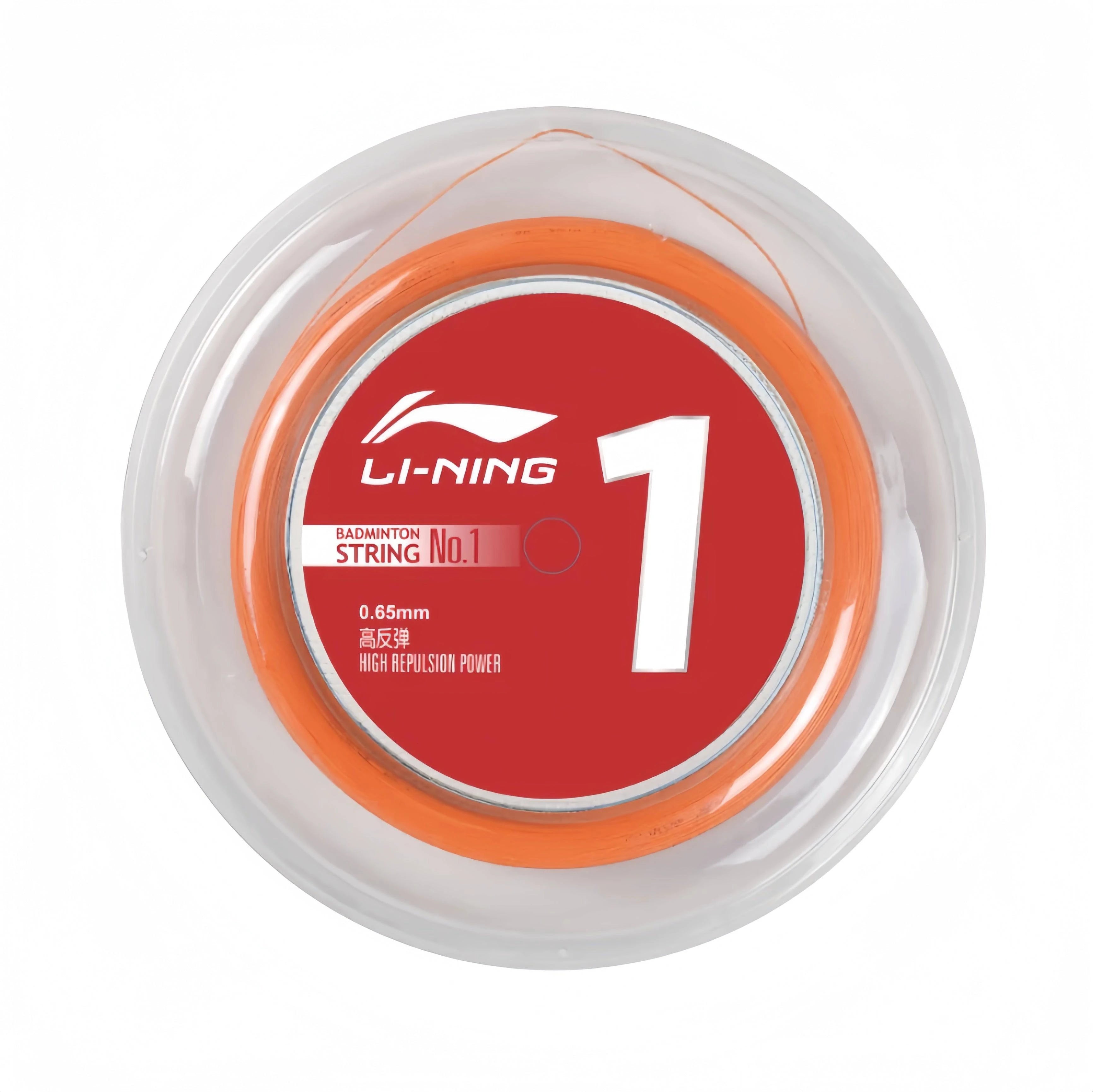 LI-NING NO.1 Badminton String 0.65mm (High Repulsion Power) 200m Reel Orange - Gem Sports