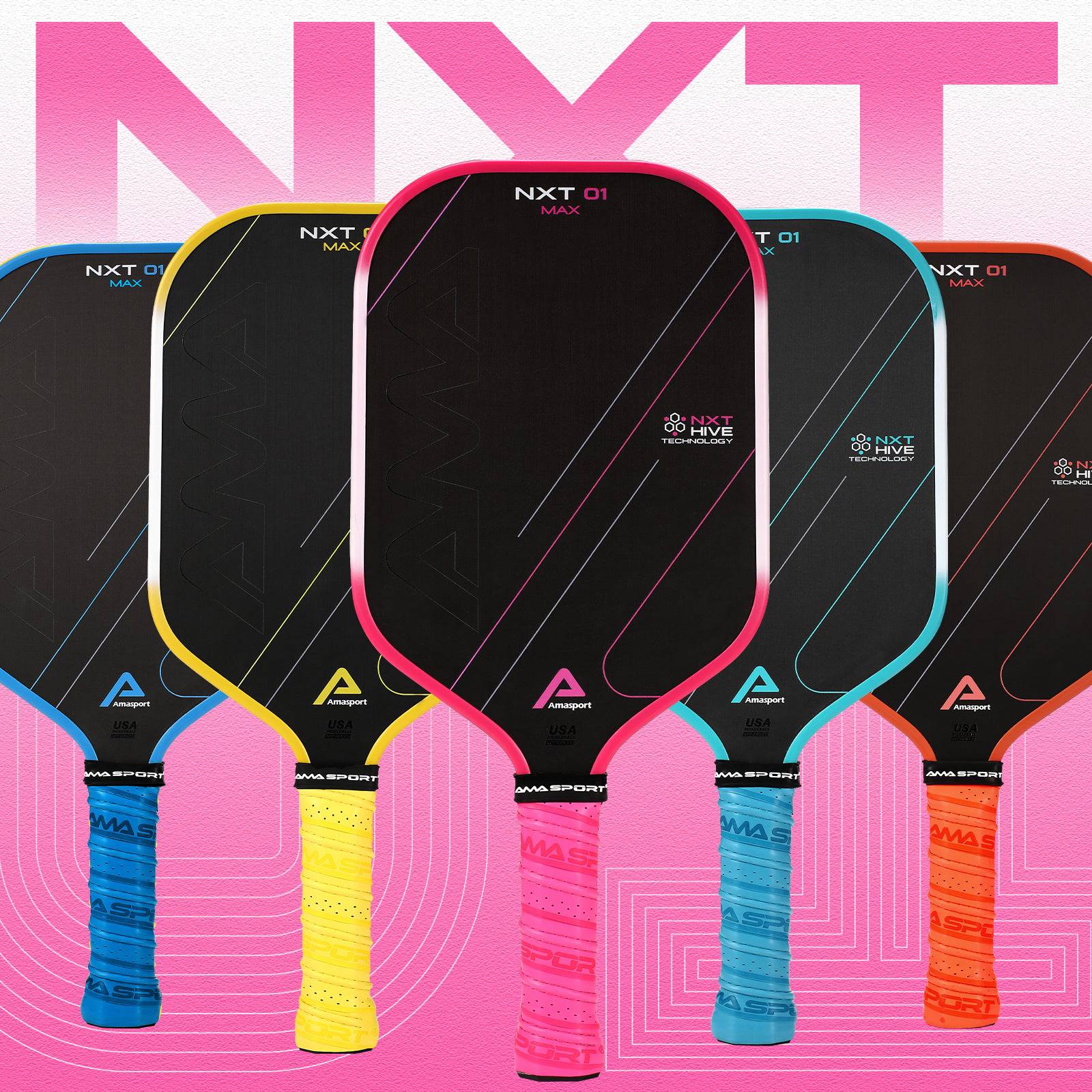 AMA SPORT NXT 01 Max Pickleball Paddle 16MM PINK - Gem Sports