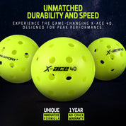 AMA SPORT X - ACE40 Rotational Pickleball Balls Green 12PCS(PET) - Gem Sports