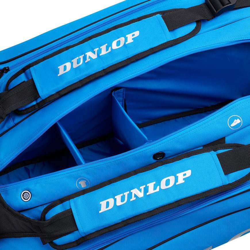 DUNLOP FX PERFORMANCE Racquet Bag (12 pcs) – Black/Blue - Gem Sports