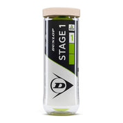 DUNLOP Stage 1 Green (4 In 1 Tube) Tennis Balls – ITF Approved Beginner Ball - Gem Sports