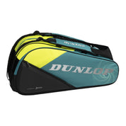 DUNLOP SX PERFORMANCE Racquet Bag (12 pcs) – Teal/Black/Yellow - Gem Sports