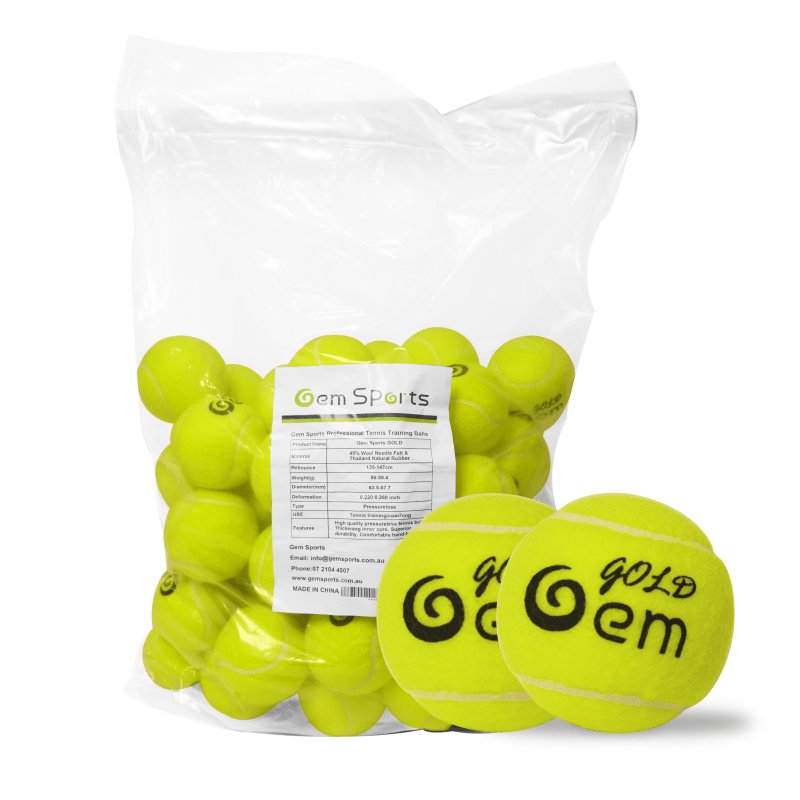 Gem Sports GOLD Professional Tennis Training Balls 60PCS - Gem Sports