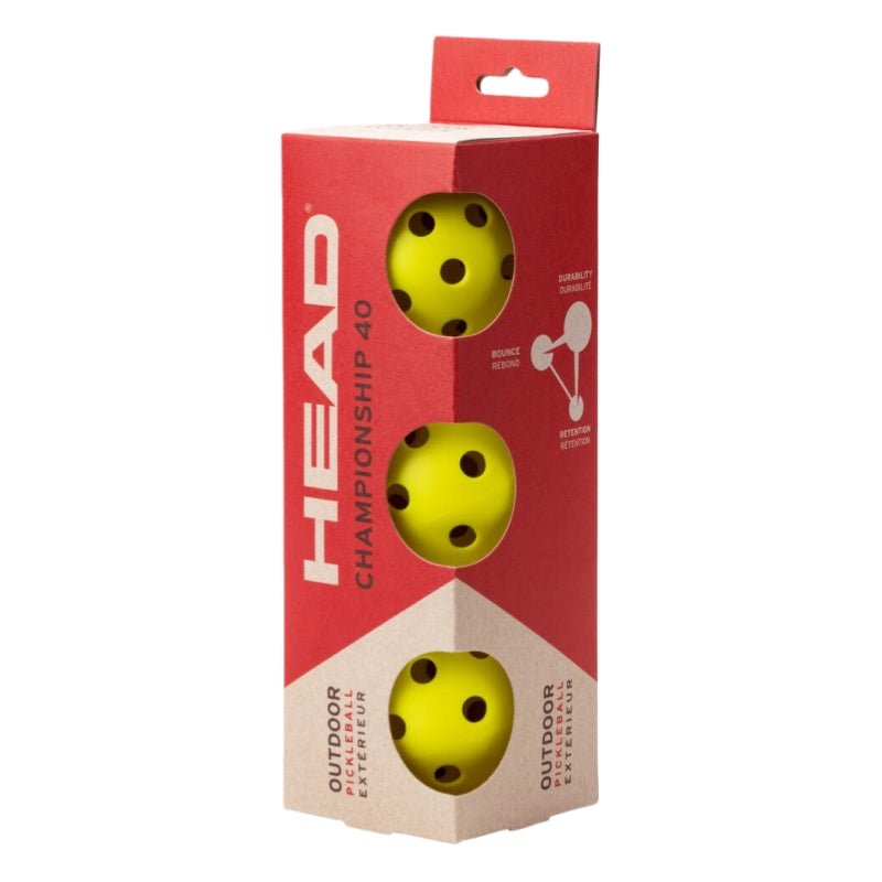 HEAD CHAMPIONSHIP 40 (3 Ball Pack) Pickleball - 1 Pack - Gem Sports
