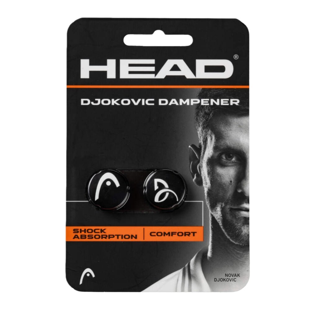 HEAD Djokovic Tennis Vibration Dampener (Pack of 2) - Black - Gem Sports