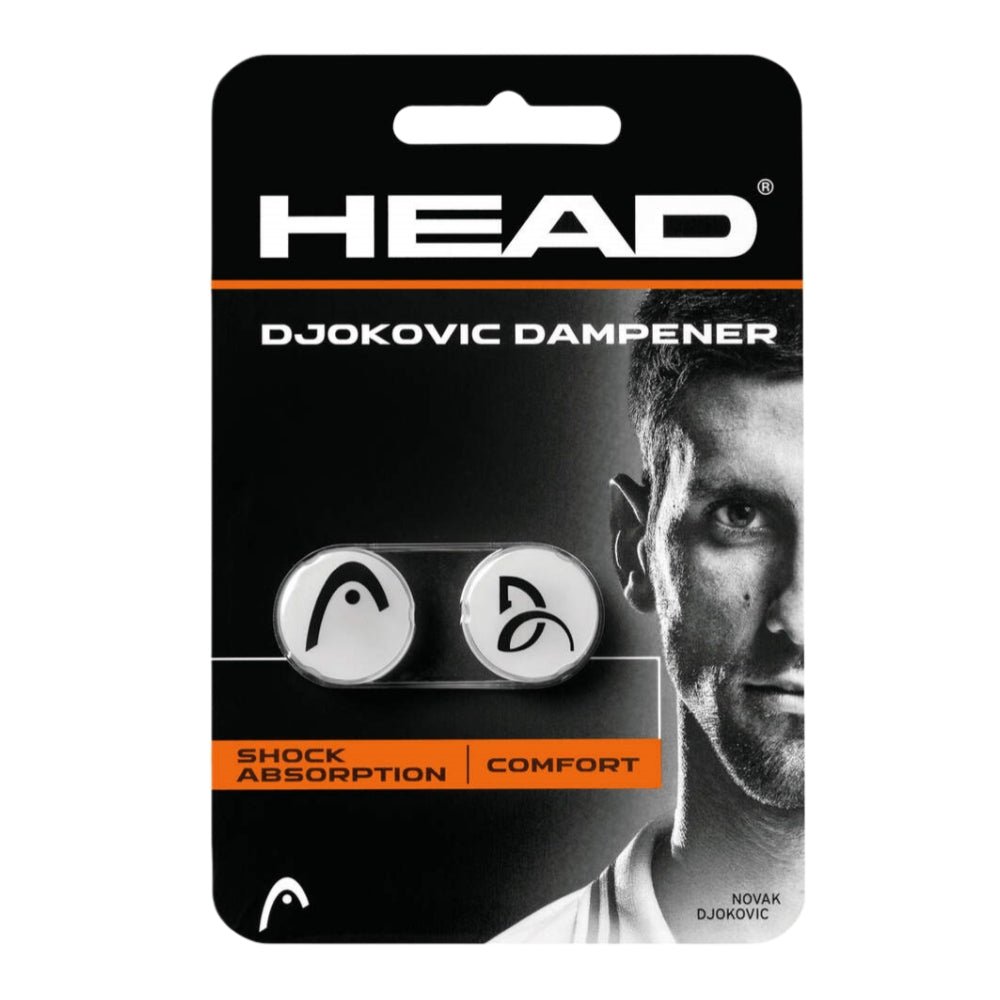 HEAD Djokovic Tennis Vibration Dampener (Pack of 2) - White - Gem Sports