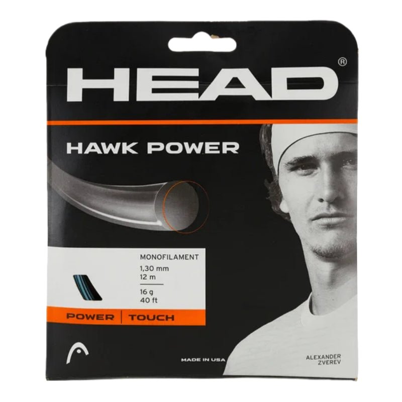 HEAD Hawk Power 16 (1.30mm) Tennis String 12m Set - Petrol - Gem Sports