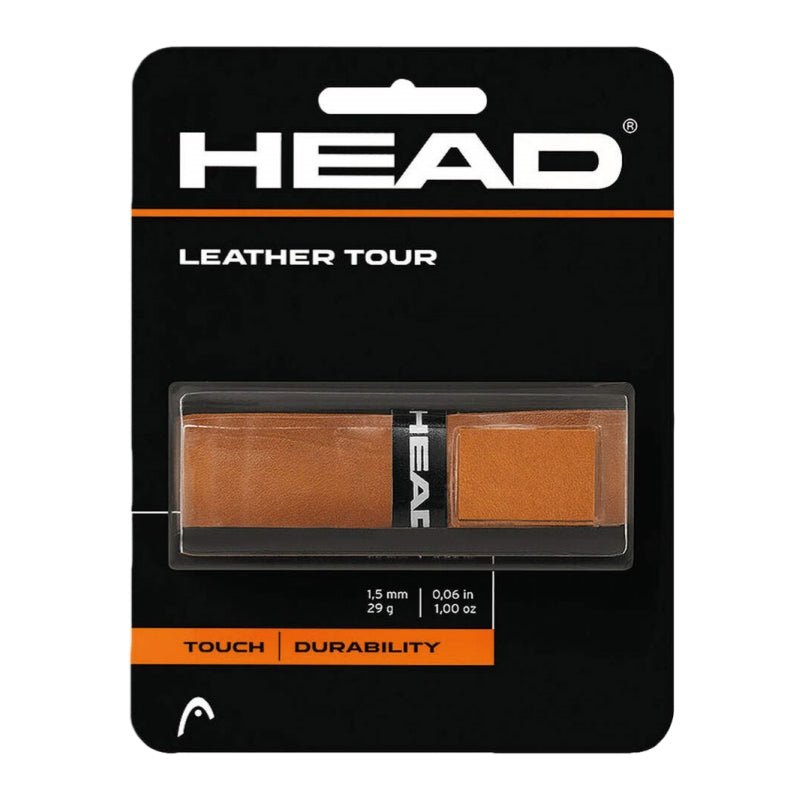 HEAD Leather Tour Replacement Grip (1 wrap) - Brown - Gem Sports