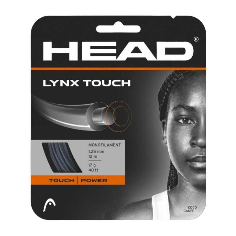 HEAD Lynx Touch 17 (1.25mm) Tennis String 12m Set - Transparent Black - Gem Sports