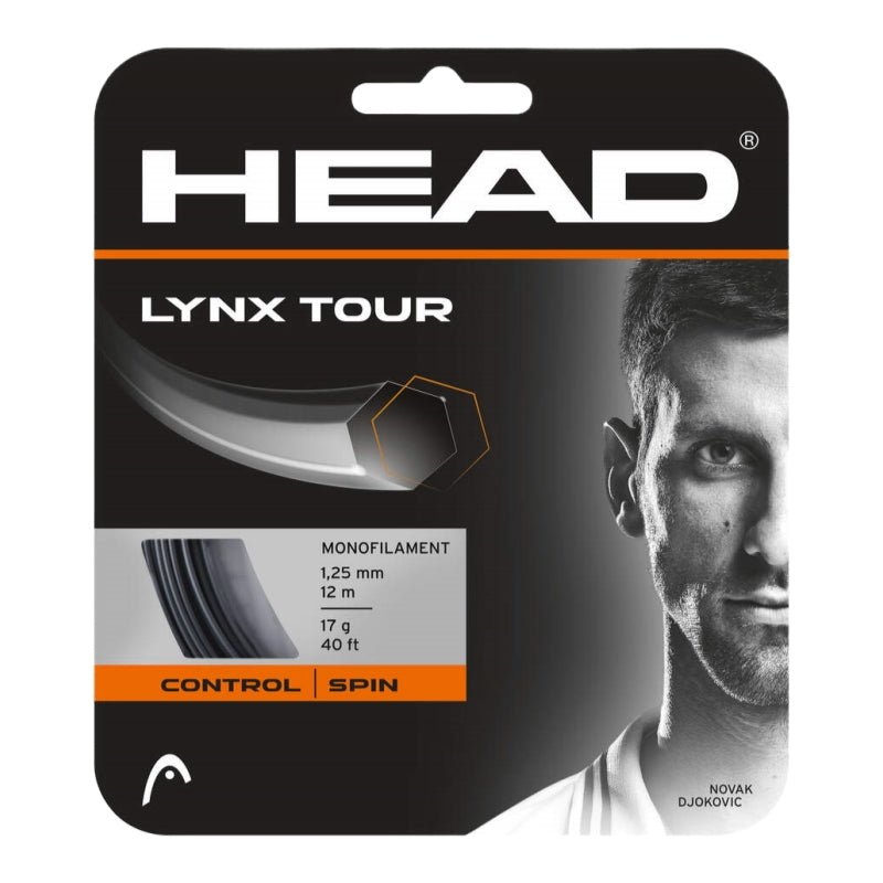 HEAD Lynx Tour 17 (1.25mm) Tennis String 12m Set - Black - Gem Sports
