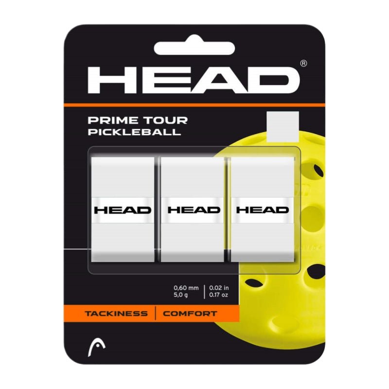 HEAD Prime Tour Pickleball Overgrip (3 Wraps) – White - Gem Sports