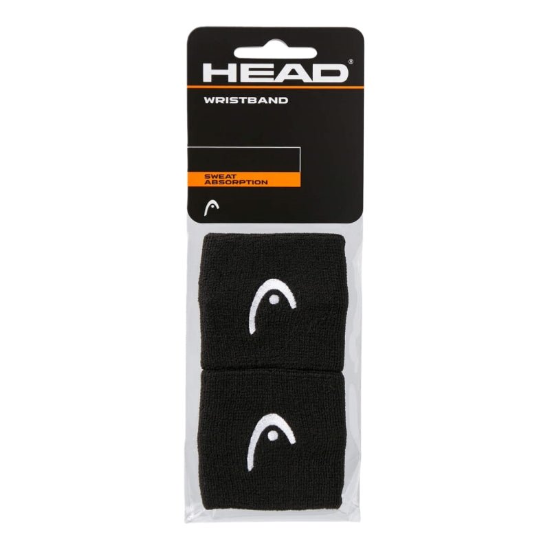 HEAD Sports Wristband 2.5 Inch (Pack of 2) - Black - Gem Sports
