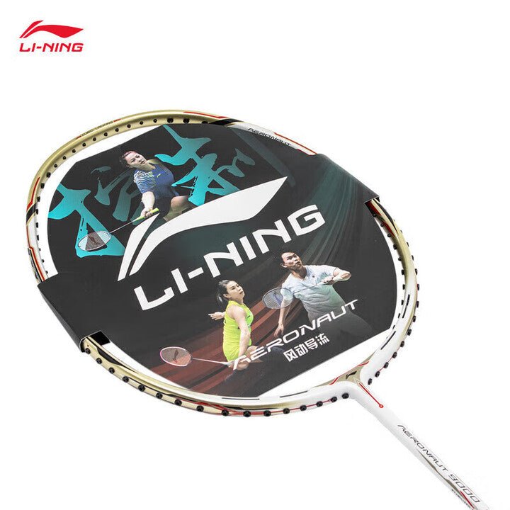 LI-NING Aeronaut 9000 Badminton Racquet | White/Gold | Gem Sports