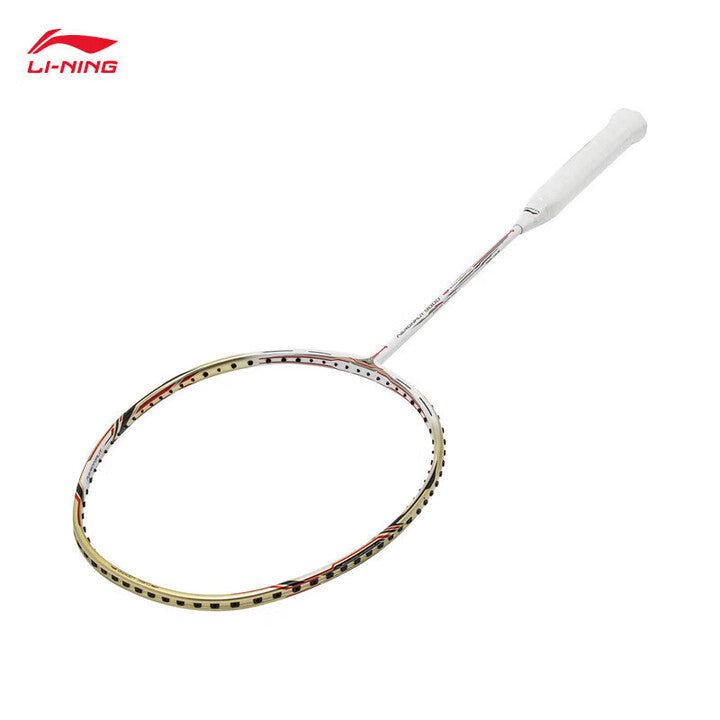 LI - NING Aeronaut 9000 (White/Gold) Badminton Racquet – Unstrung & Free Grip - Gem Sports