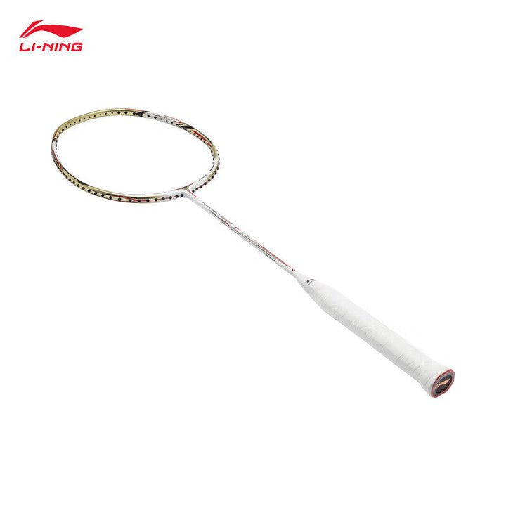 LI - NING Aeronaut 9000 (White/Gold) Badminton Racquet – Unstrung & Free Grip - Gem Sports