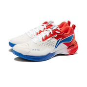 LI - NING BladeX DF - 01 Max 2024 Paris Olympic MEN'S Badminton Shoes White/Red/Blue AYAU005 - 1 - Gem Sports