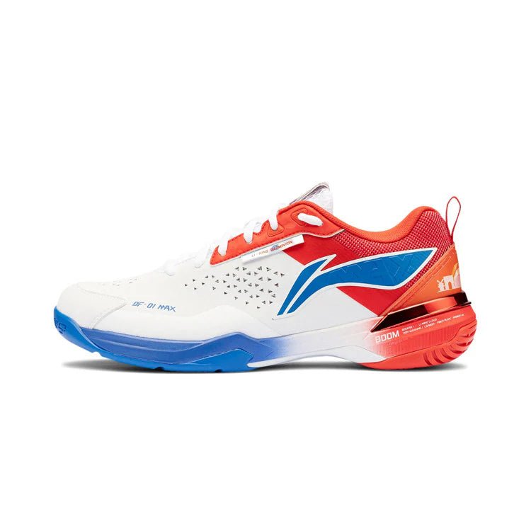 LI - NING BladeX DF - 01 Max 2024 Paris Olympic MEN'S Badminton Shoes White/Red/Blue AYAU005 - 1 - Gem Sports