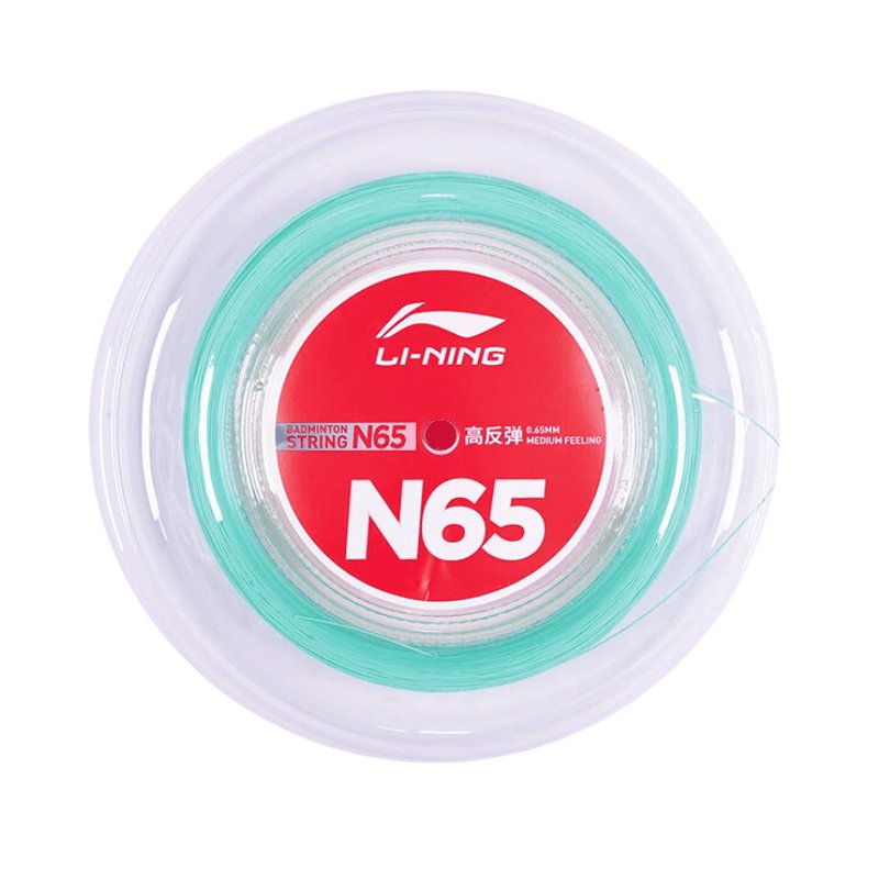 LI - NING N65 Badminton String 0.65mm (High Repulsion) 200m Reel Greenish Turquoise - Gem Sports