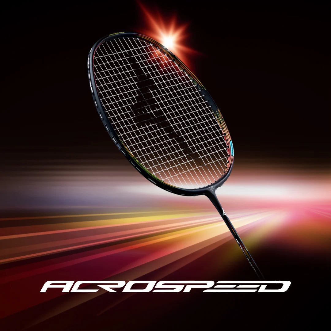 MIZUNO ACROSPEED 1 FOCUS (Black/Red) 4U/G6 Badminton Racquet – Unstrung & Free Grip - Gem Sports