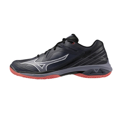 MIZUNO WAVE CLAW 3 UNISEX Badminton Shoes - Odyssey Grey/White/Calypso Coral - Gem Sports