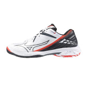 MIZUNO WAVE CLAW 3 UNISEX Badminton Shoes - White/Ebony/Radiant Red - Gem Sports