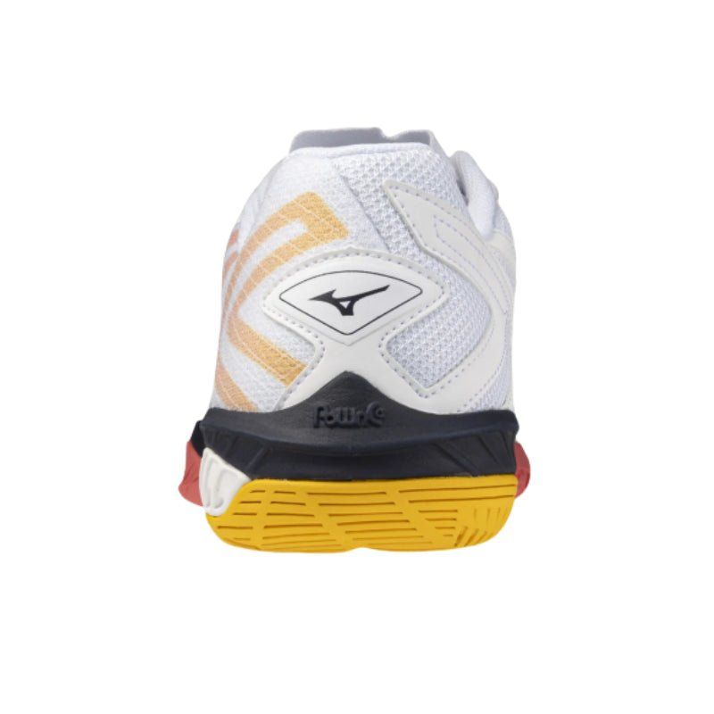 MIZUNO WAVE CLAW EL 2 UNISEX Badminton Shoes - White/Baritone Blue/Calypso Coral - Gem Sports