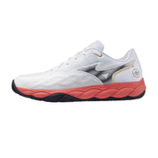 MIZUNO WAVE ENFORCE COURT AC MEN'S Tennis Shoes - White/Baritone Blue/Calypso Coral - Gem Sports